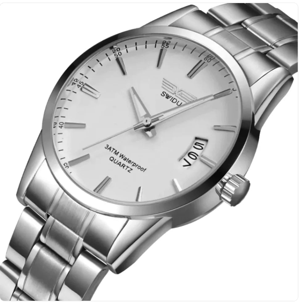 Men's Business Stainless Steel Analog Quartz Wrist Watch