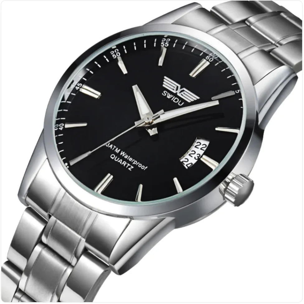 Men's Business Stainless Steel Analog Quartz Wrist Watch