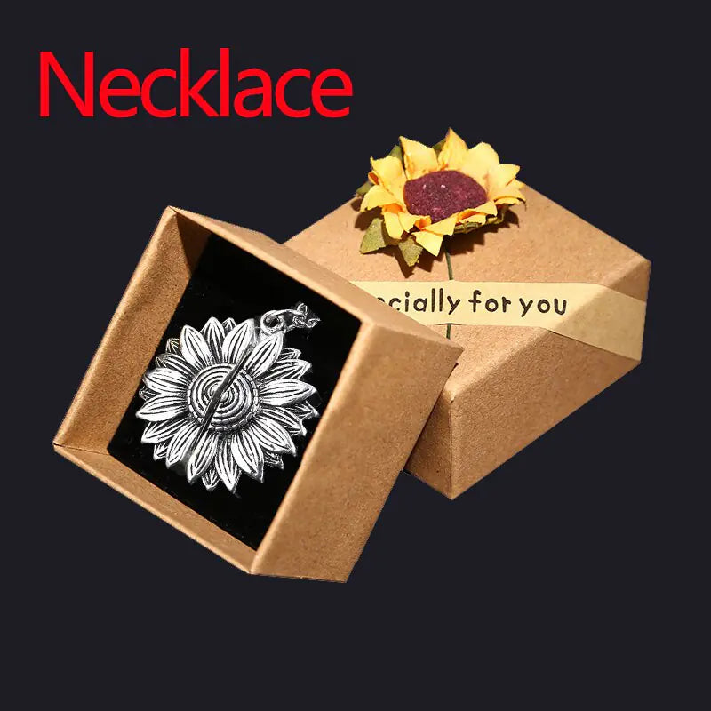 Sunflower Necklace And Hidden Message Necklace